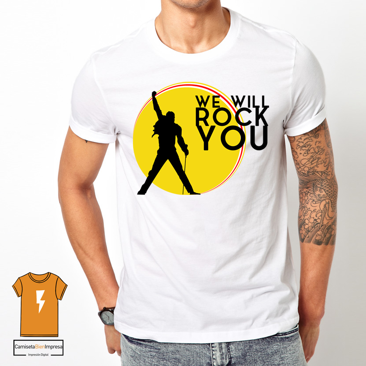 Camiseta Queen We Will Rock - Camiseta Bien Impresa